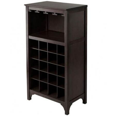 Winsome Trading Winsome Trading 92729 Ancona Modular Wine Cabinet with Glass Rack & 20-Bottle 92729